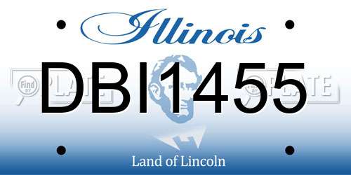 DBI1455 Illinois License Plate