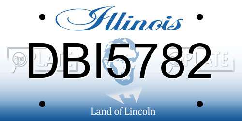 DBI5782 Illinois License Plate