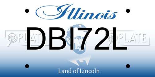DBI72L Illinois License Plate
