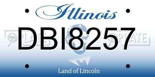 DBI8257 Illinois License Plate