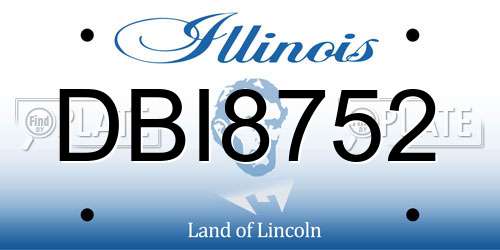 DBI8752 Illinois License Plate