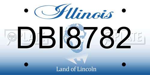 DBI8782 Illinois License Plate