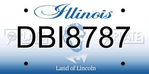 DBI8787 Illinois License Plate