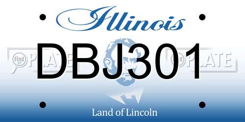 DBJ301 Illinois License Plate