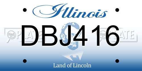 DBJ416 Illinois License Plate