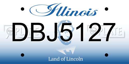 DBJ5127 Illinois License Plate