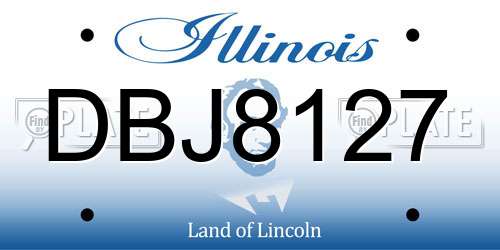 DBJ8127 Illinois License Plate