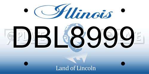 DBL8999 Illinois License Plate