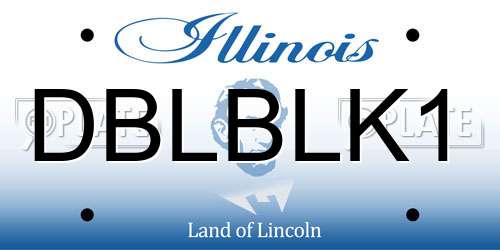 DBLBLK1 Illinois License Plate