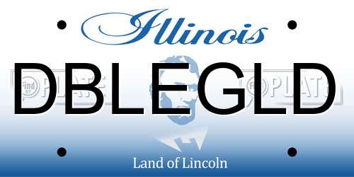 DBLEGLD Illinois License Plate