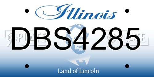 DBS4285 Illinois License Plate