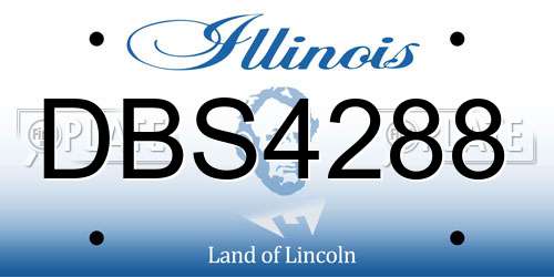 DBS4288 Illinois License Plate
