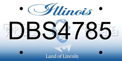 DBS4785 Illinois License Plate