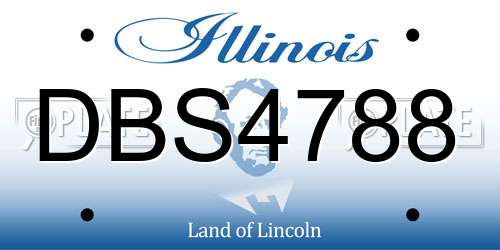DBS4788 Illinois License Plate