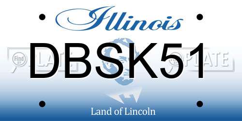DBSK51 Illinois License Plate