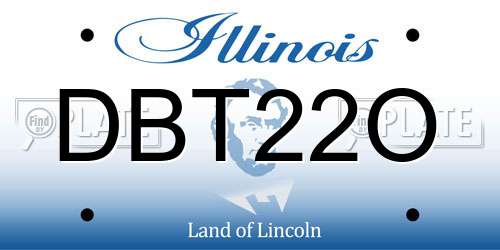 DBT22O Illinois License Plate