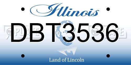 DBT3536 Illinois License Plate