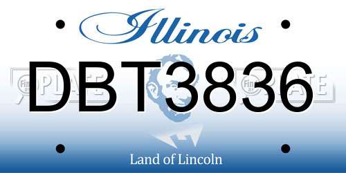 DBT3836 Illinois License Plate