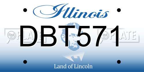 DBT571 Illinois License Plate