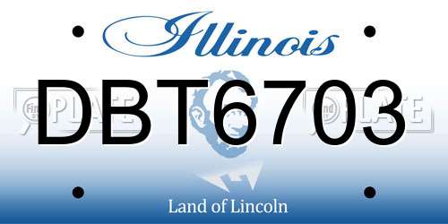 DBT6703 Illinois License Plate
