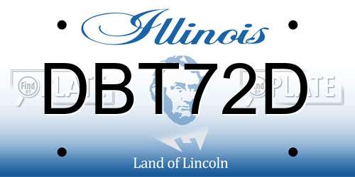 DBT72D Illinois License Plate