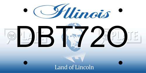 DBT72O Illinois License Plate