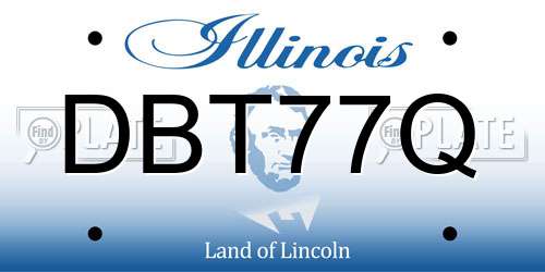DBT77Q Illinois License Plate