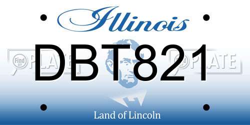 DBT821 Illinois License Plate