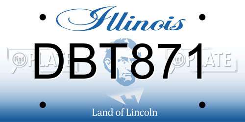 DBT871 Illinois License Plate