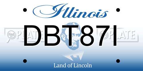 DBT87I Illinois License Plate