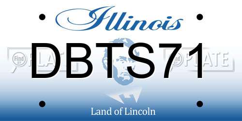 DBTS71 Illinois License Plate