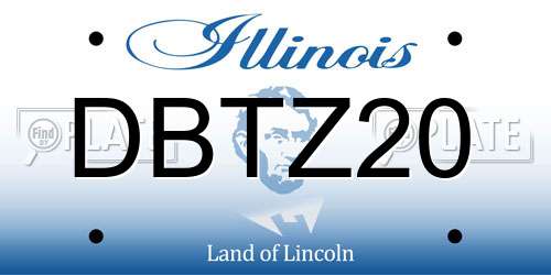 DBTZ20 Illinois License Plate