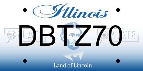 DBTZ70 Illinois License Plate
