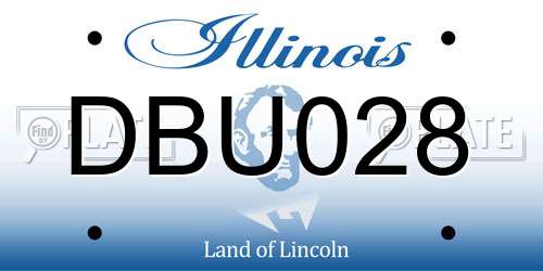 DBU028 Illinois License Plate