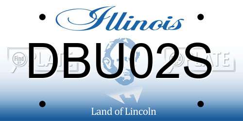 DBU02S Illinois License Plate