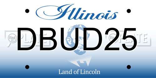 DBUD25 Illinois License Plate