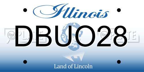 DBUO28 Illinois License Plate