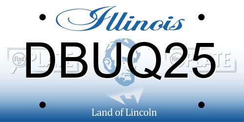 DBUQ25 Illinois License Plate