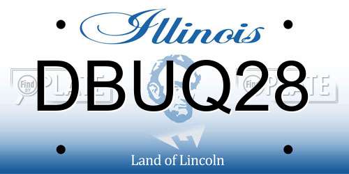 DBUQ28 Illinois License Plate