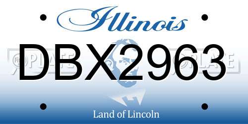 DBX2963 Illinois License Plate