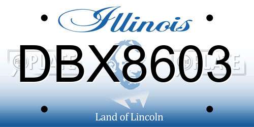 DBX8603 Illinois License Plate