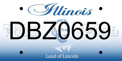 DBZ0659 Illinois License Plate