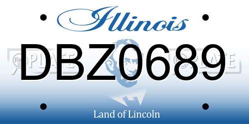 DBZ0689 Illinois License Plate