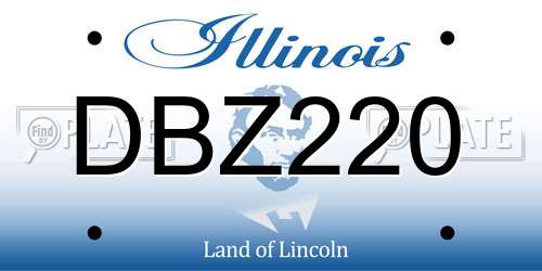 DBZ220 Illinois License Plate