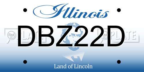 DBZ22D Illinois License Plate
