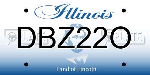 DBZ22O Illinois License Plate