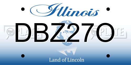 DBZ27O Illinois License Plate