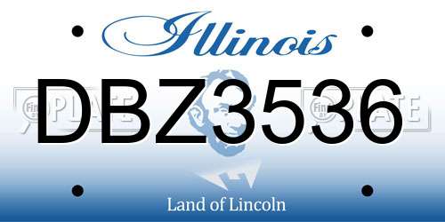 DBZ3536 Illinois License Plate