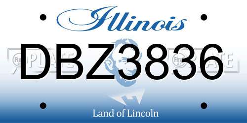 DBZ3836 Illinois License Plate