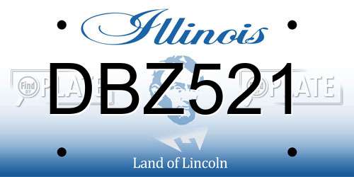 DBZ521 Illinois License Plate